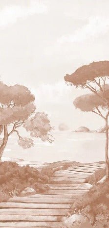 Tapete Spaziergang in den Calanques terracotta