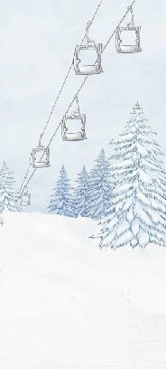 Tapete Berge Gondelbahn blau