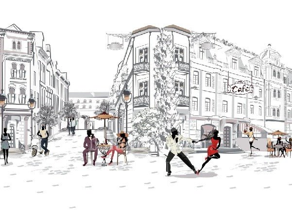 Papier peint panoramique balade parisienne, XXL, tendance