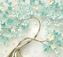 Papier peint Tree 3D Vert Gold, XXL, tendance