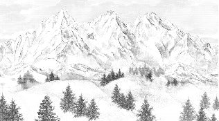 Papier peint montagne sommets de Chamonix, XXL, tendance