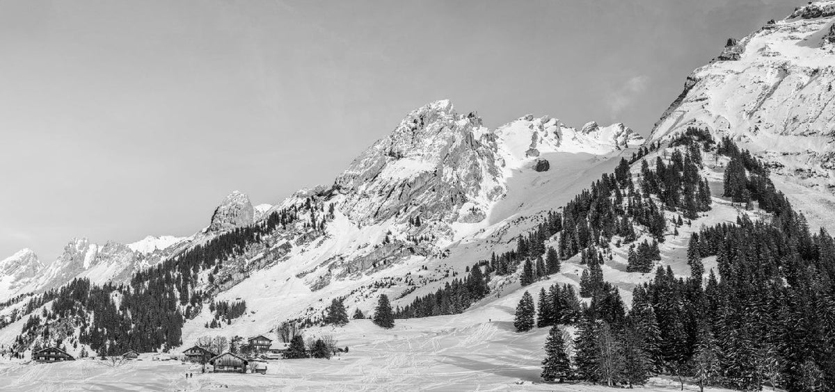 Carta da parati panoramica per chalet alpino