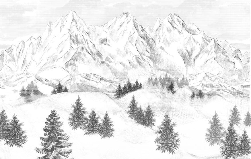 Papier peint montagne sommets de Chamonix