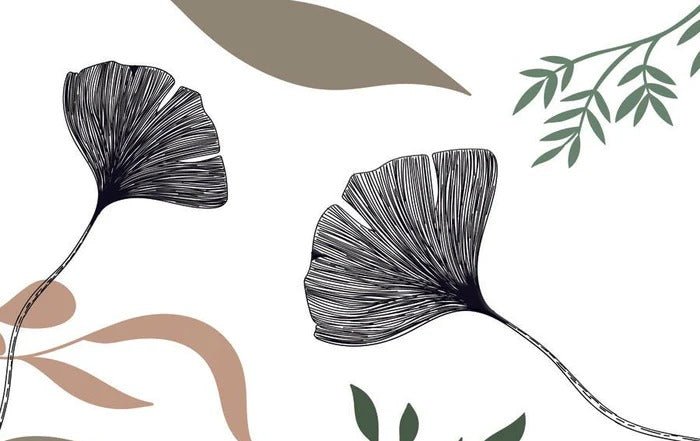 Papier peint ginkgo artiste floral, XXL, tendance