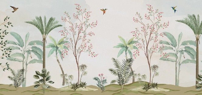 Papier peint chinoiserie jungle, XXL, tendance