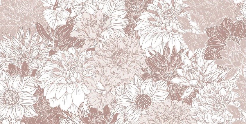 Papier peint fleur Dahlia, XXL, tendance