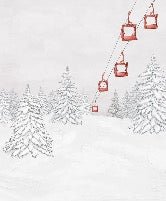 Red gondola mountain wallpaper