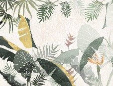 Papier peint sur mesure végétal vert jaune, XXL, tendance