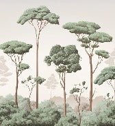 Papier peint brise légère pinède
