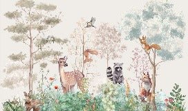 Children's bedroom wallpaper magic nature beige