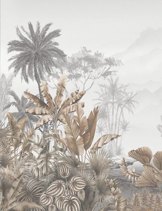 Papier peint tendance tropical sepia, XXL, tendance