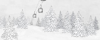 Carta da parati in bianco e nero per gondola di montagna