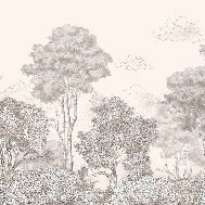 Papier peint panoramique Forêts et Monts Crayonnés Beige