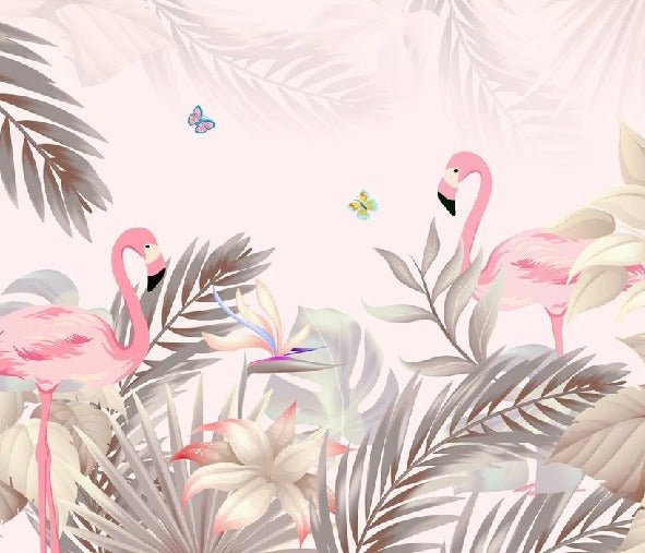 Papier peint Palm & Flamant Rose, XXL, tendance