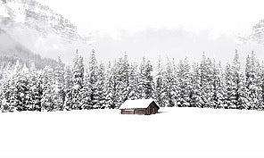 Papier peint panoramique chalet en montagne