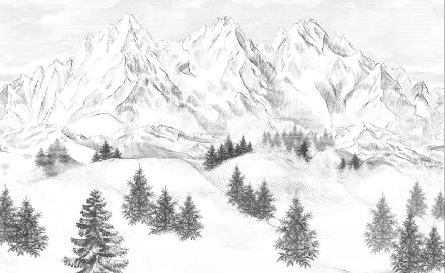 Papier peint montagne sommets de Chamonix