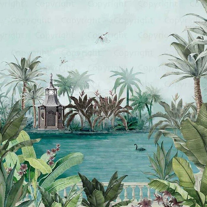 Papier peint panoramique nature lac fengshui, XXL, tendance