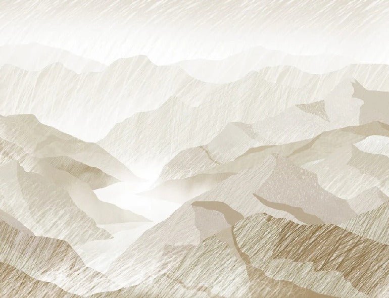 Sepia mountain illustration wallpaper