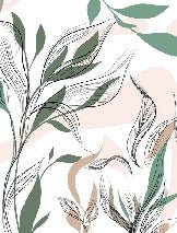 Graphic flower panoramic wallpaper