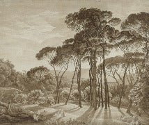 Papier peint panoramique paysage italien ambré