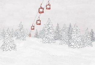 Red gondola mountain wallpaper