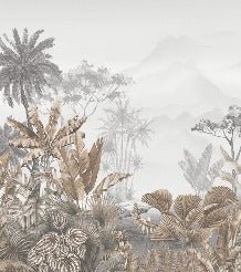 Badezimmertapete Trend Tropical Sepia