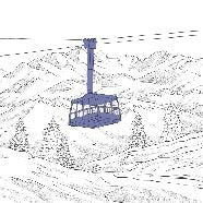 Tapete La Plagne Gondelbahn blau