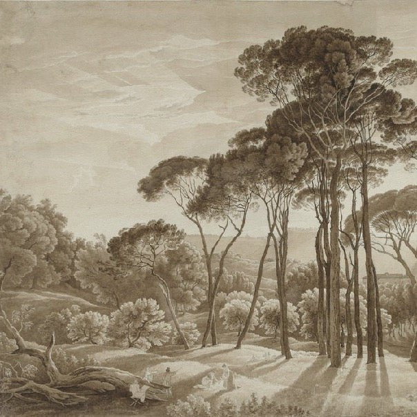 Papier peint panoramique paysage italien ambré, XXL, tendance