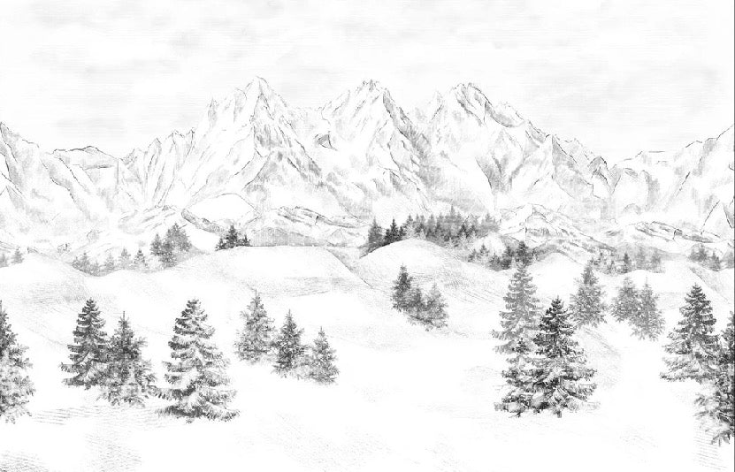 Papier peint montagne massif des Alpes, XXL, tendance