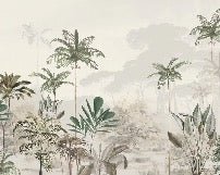 Panoramic jungle eden green wallpaper