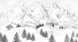 Papier peint montagne sommets de Chamonix, XXL, tendance