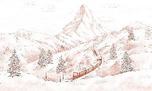 Papier peint panoramique Mont Cervin terracotta