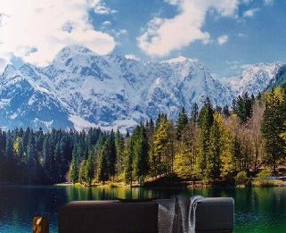 Papier peint panoramique Lac de montagne en Haute Savoie, XXL, tendance