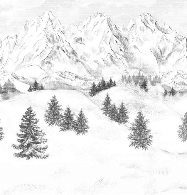 Papier peint montagne sommets de Chamonix, XXL, tendance