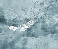 Children's wallpaper whale at sea