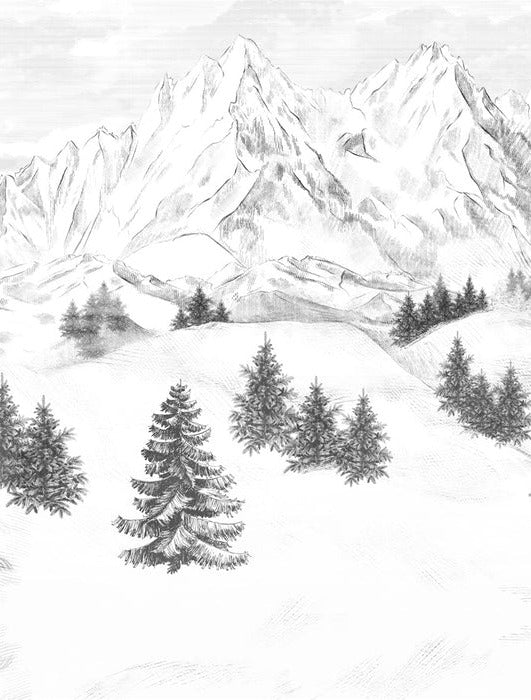 Papier peint montagne sommets de Chamonix, XXL, tendance