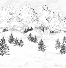 Papier peint montagne sommets de Chamonix, XXL, tendance