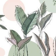 Papier peint panoramique végétal graphique vert