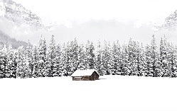 Panorama-Tapete Chalet in den Bergen