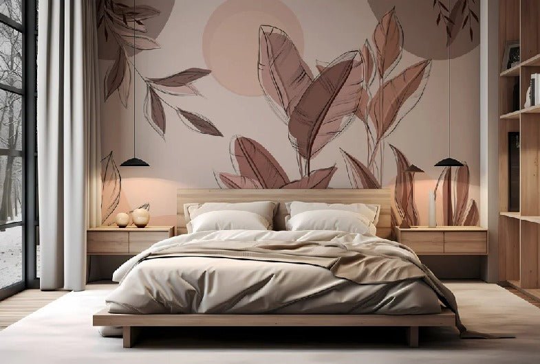 Papier peint panoramique végétal graphique, XXL, tendance