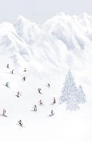 Papier peint montagne skieurs colorés, XXL, tendance