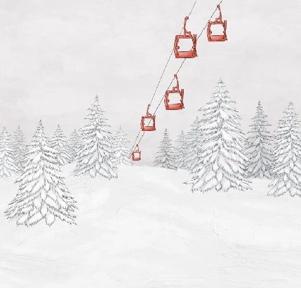 Red gondola mountain wallpaper