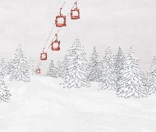 Carta da parati rossa per gondola di montagna