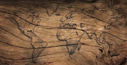 Papier peint Wood & Map, XXL, tendance