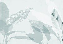 Carta da parati moderna con fogliame verde acqua