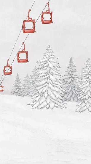 Carta da parati rossa per gondola di montagna