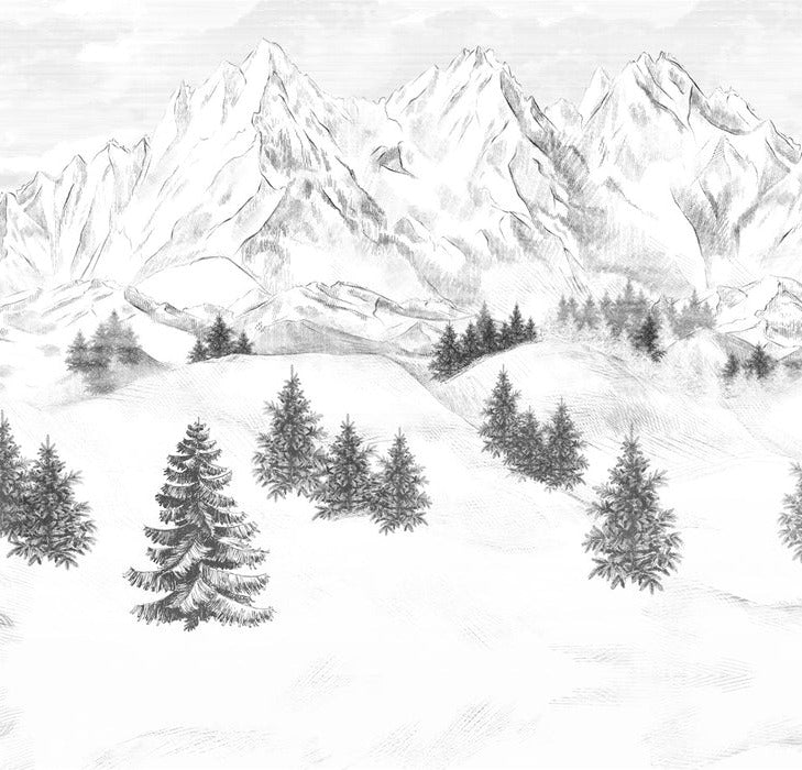Papier peint montagne sommets de Chamonix