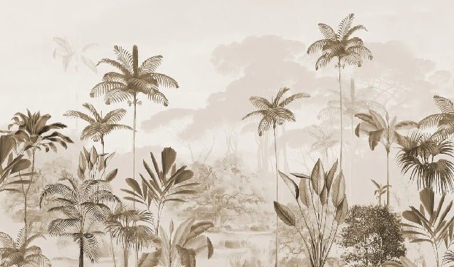 Papier peint panoramique jungle eden sépia