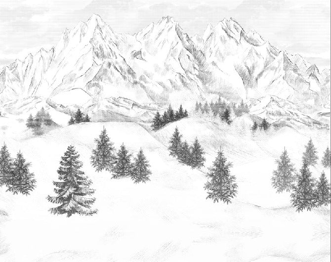Papier peint montagne sommets de Chamonix