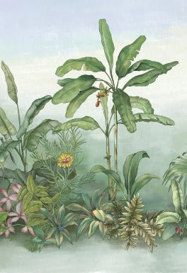 Carta da parati con piante botaniche